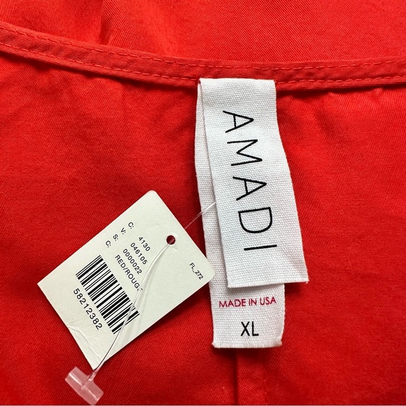 Anthropologie Amadi Miena Mini Red Wrap V-Neck Dress SZ X- Large Casual NWT READ - Picture 2 of 12